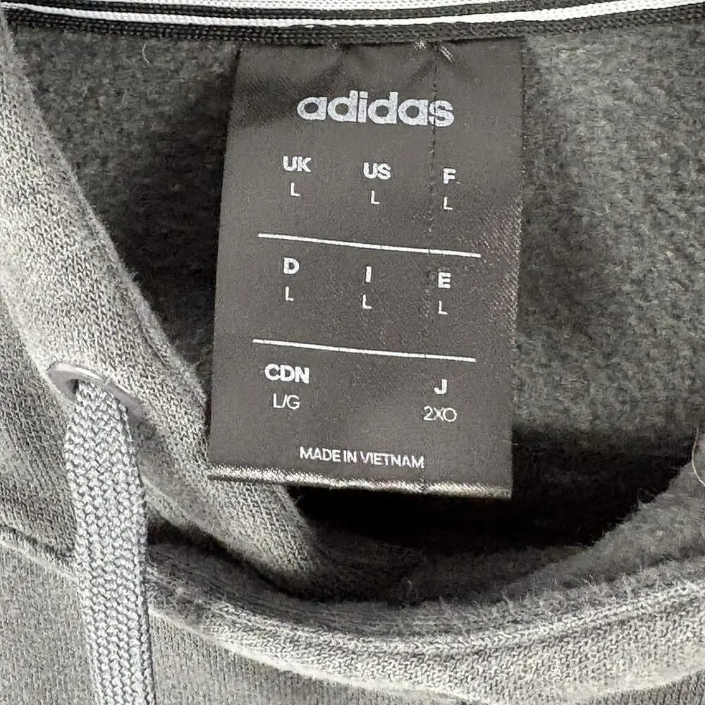 Adidas Women’s Pullover Hoodie 3 Stripe Dark Gray Black Size L